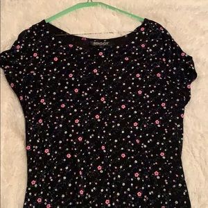 Black flower shirt